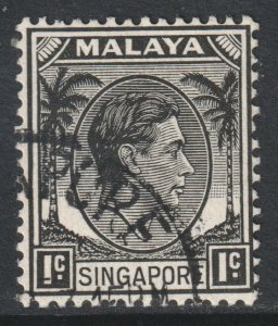 Singapore Scott 1 - SG1, 1948 George VI 1c Perf 14 used