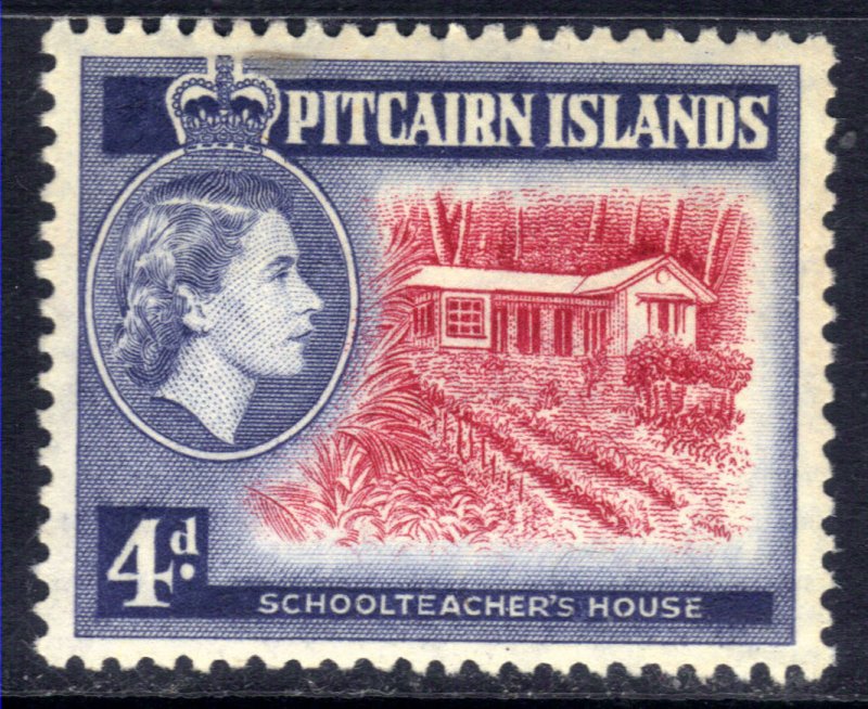 Pitcairn Islands 1957 - 63 QE2 4d Pitcairn School Umm SG 23a ( K154 )