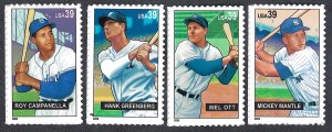 United States #4080-83 39¢ Baseball Sluggers (2006). Four singles. MNH