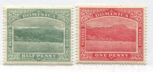 Dominica 1903 1/2d and 1d mint o.g. hinged