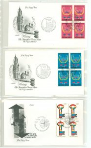 United Nations-Geneva 87-88/89 1979-80 Economic Council, Palestinian Rights FDCs, artmaster cachets; 3 different blocks of 4 FDC