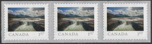 Canada 3220 Far & Wide Carcajou Falls $1.07 coil strip 3 MNH 2020