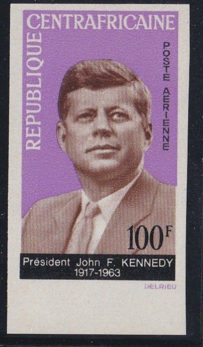 Central Africa # C24, John F. Kennedy Memorial, Imperf, NH