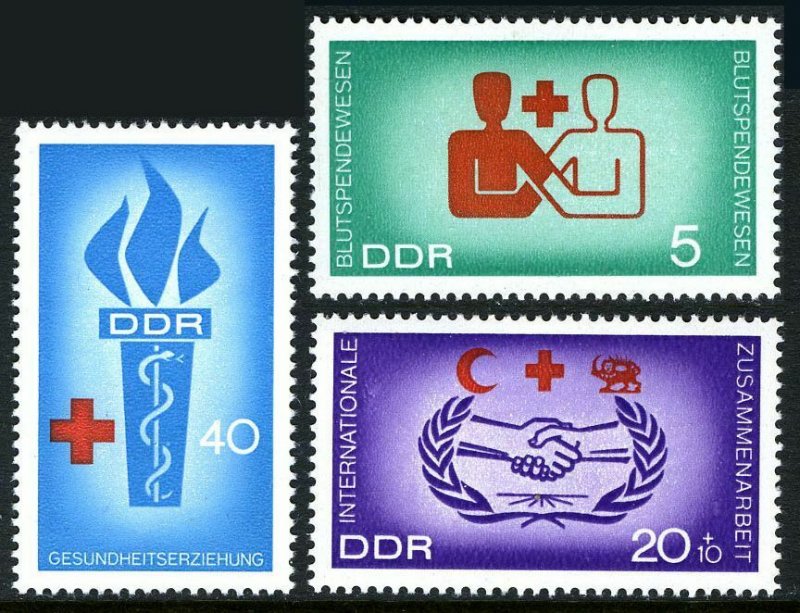 Germany DDR/GDR 854-855,B142, MNH. Blood donations and Health education, 1966