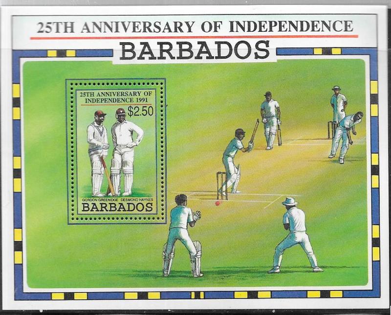 Barbados #816  $2.50  25th Anniv of Independence  S/S (MNH) CV $16.00