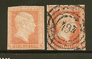 Prussia #10 X 2 Mint/Used-Fine/Very Fine-Hinged