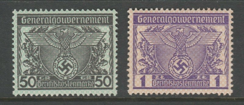 Poland Cinderella Stamp 10-25-  Revenue stamps Germany Nazi era MNH Gum