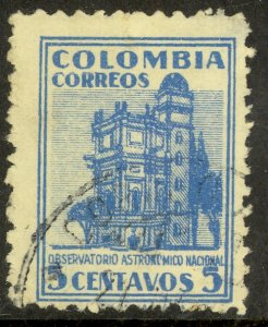 COLOMBIA 1948 5c OBSERVATORY Issue Sc 565 VFU