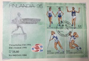 Finland #939 VF used souvenir sheet, SON Helsinki CDS!