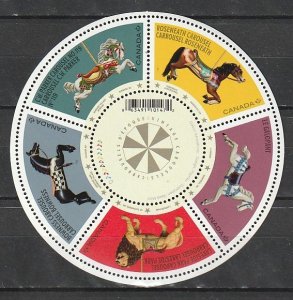 2022 Canada - Sc 3343 - MNH VF - 1 Souvenir Sheet -  Vintage Carousel Horses