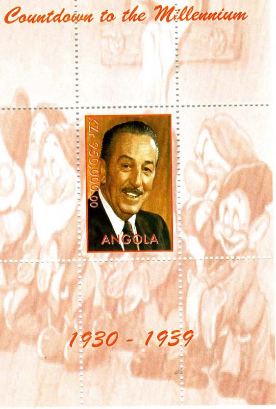 Angola 2000 Millennium Walt Disney s/s Perforated mnh.vf