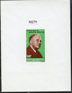 UPPER VOLTA PRESIDENT FRANKLIN DELANO ROOSEVELT DELUXE CARD SHEET MINT NH 