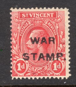 Saint Vincent MR1 War Tax Type 3 Un used Hinged Original Gum F971