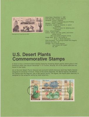 US SP570 Desert Plants Souvenir Page #1945a