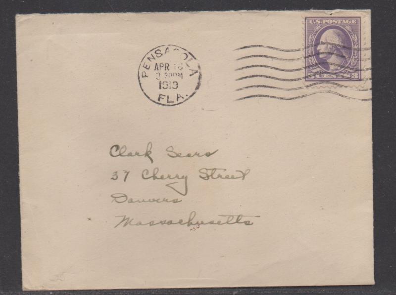 **Florida Machine Cancel Cover, Pensacola, FL, 4/18/1919