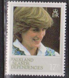 FALKLAND ISLANDS DEPENDENCIES Scott # 1L73a MNH - Princess Diana Perf 13.5