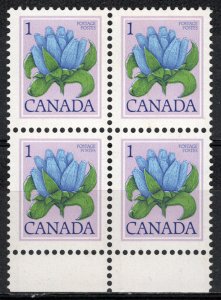 Canada - Flower Definitives - Bottle Gentian # 781 M/NH - Block of Four