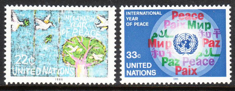 475-76 United Nations 1986 Peace Year MNH
