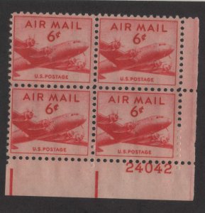 C39 6c DC-4 24042 LR Plate Block