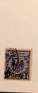 GERMAN OFFICES IN TURKEY Sc 10 USED ISSUE OF 1889 - 1p ON 20pf - lot2