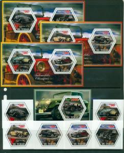 TCHAD CHAD 10 SHEETS COLLECTION CLASSIC CARS