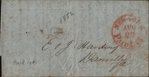 New York Stampless Cover 1852