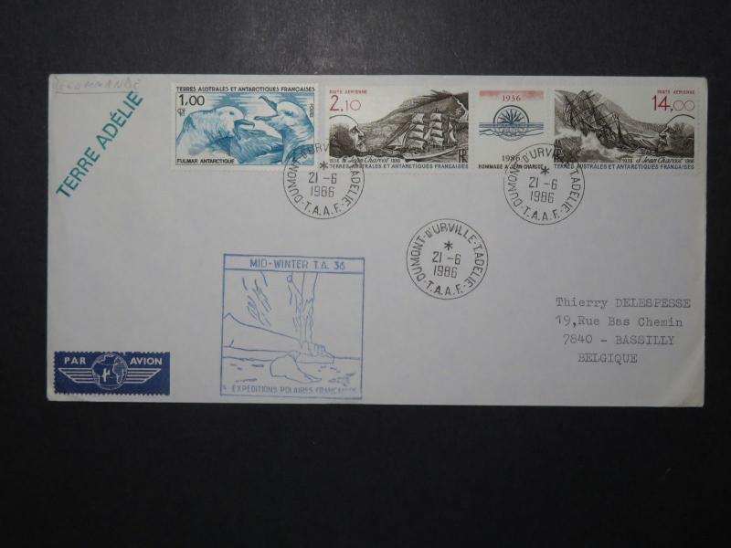 France TAAF 1986 Mid-Winter Expedition Cover  - Z11097