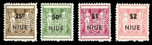 Niue #116a-119a Cat$44.75, 1967 25c-$2, perf. 11, set of four, never hinged