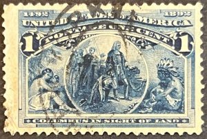 Scott#: 230 - Columbian: Columbus in Sight of Land 1¢ 1893 ABNC used - Lot 7