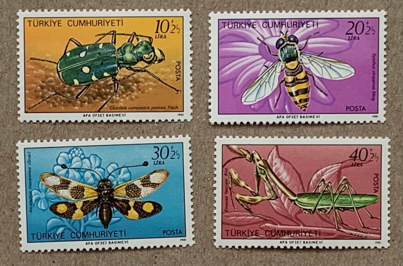 Turkey 1981 Useful Insects, MNH. Scott B166-B168, CV $4.50