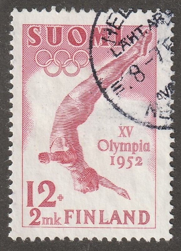 Finland, stamp,  Scott#B110,  used, hinged, 12+2mk, Olympics