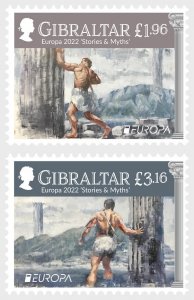 2022 Gibraltar Pillars of Hercules (2) Europa Issue (Scott 1821-22) MNH