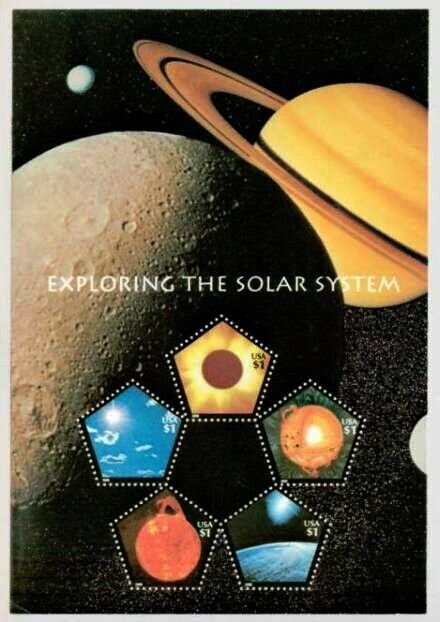 2000 Solar System Sc 3410 MNH $1 denomination, souvenir sheet of 5