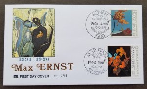 Germany France Joint Issue Max Ernst Painting 1991 (joint FDC *dual PMK *Rare