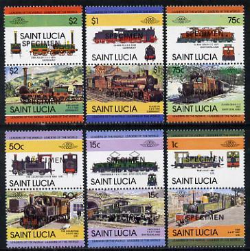 St Lucia 1984 Locomotives #2 (Leaders of the World) set o...