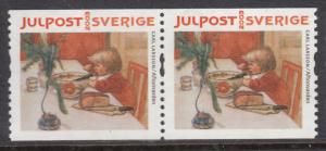 Sweden 2003 MNH Scott #2472 Coil pair (5k) Aftonvarden Christmas painting
