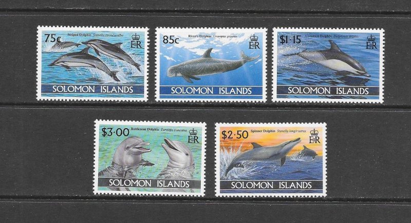 DOLPHINS - SOLOMON ISLANDS #772-6  MNH