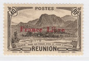 1943 French Colony Reunion Overprint 40cMH* Stamp A20P49F2853-