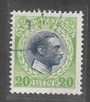 Danish West Indies (DWI) Scott #54 Used  20b 2018 CV $55.00