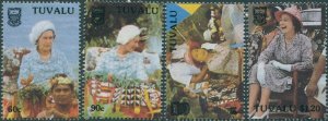 Tuvalu 1988 SG540-543 Independence Royal Visit set MNH