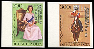 Upper Volta 478-479, MNH imperf., 25th Anniversary of Queen Elizabeth Coronation