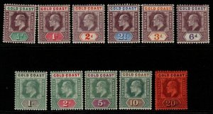 GOLD COAST SG38/48  1902 DEFINITIVE SET MTD MINT