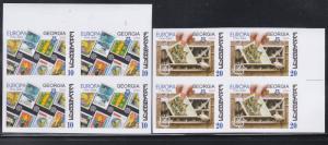 Georgia # 390-393,  50 Years of Europa Stamps Imperf Blocks of Four NH, 1/3 Cat.