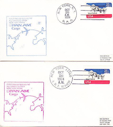 US - Four Pan-AM Flight Covers