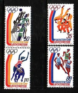 Liechtenstein-Sc#591-4- id5-unused NH set-Montreal Olympics--1976-