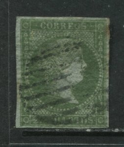 Spain 1855 2 cuartos green used