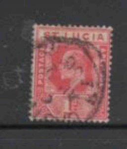 ST. LUCIA #44 1902 1p KING EDWARD VII F-VF USED