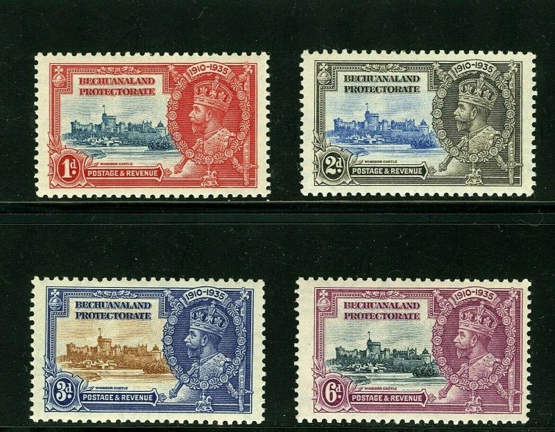 Bechuanaland Protectorate #117-120 (BE322) Complete 1935 Silver Jubilee, MNH, VF