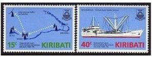 Kiribati 468-469,MNH.Michel 468-469. Satellite network,1985.Ship.