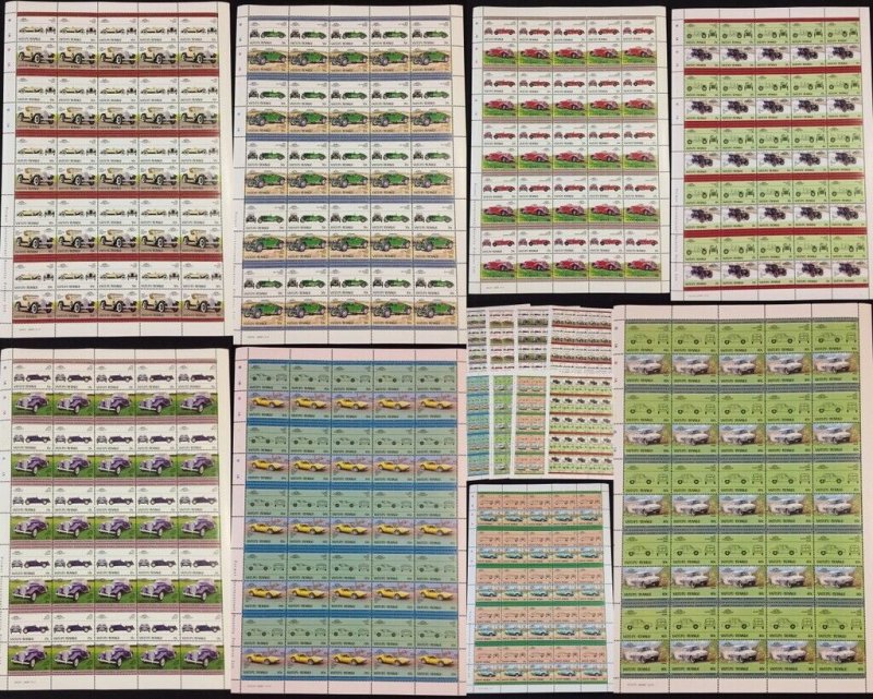 TUVALU Cars Automobiles Sheets x 8 MNH(400 Stamps)(BLK32) 